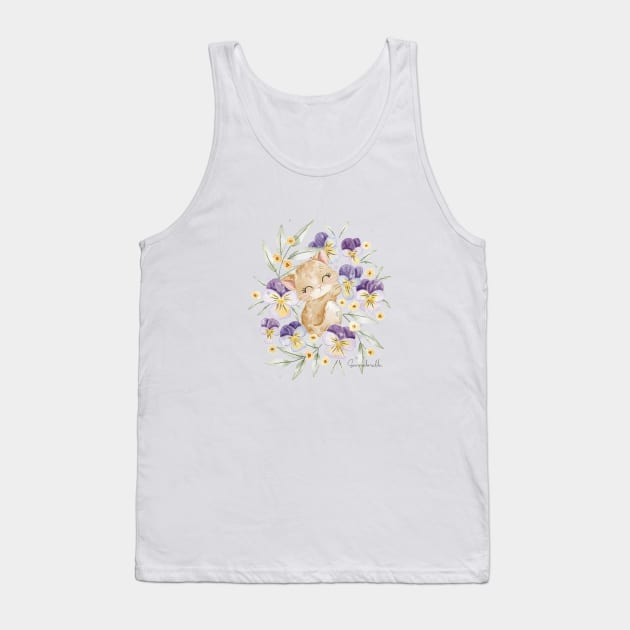 Flowerbed cat Tank Top by sannadorable